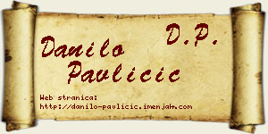 Danilo Pavličić vizit kartica